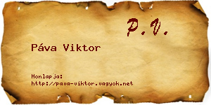 Páva Viktor névjegykártya